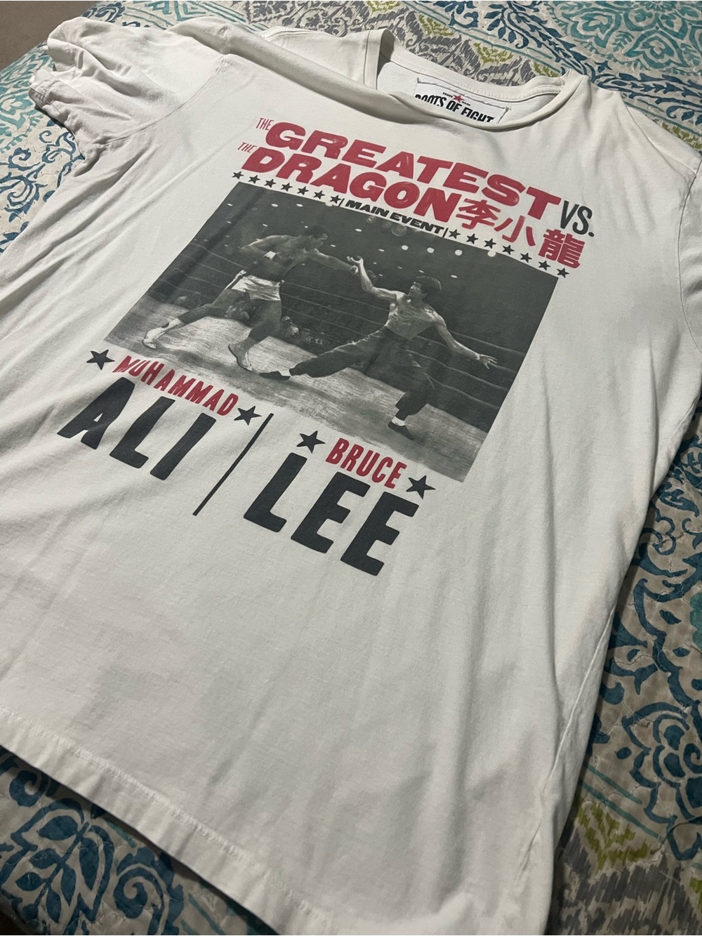 Roots of Fight White 'Greatest vs Dragon' Graphic Tee